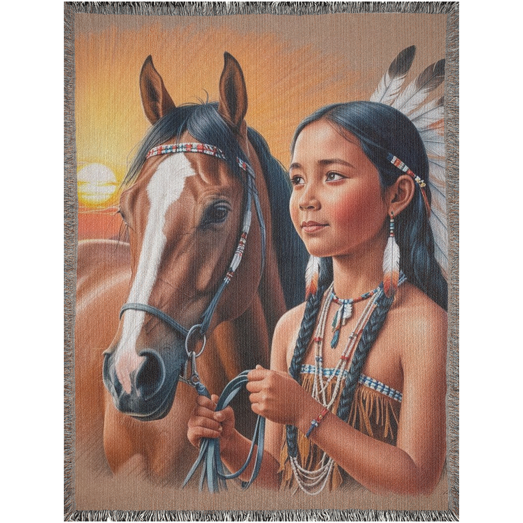 BEYOND THE SUNSET Woven Blanket